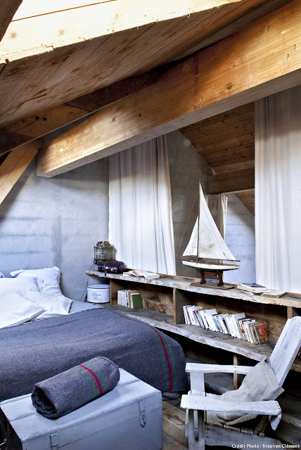 A coastal style house between loft and bookshop in  Belle-Île-en-Mer, France