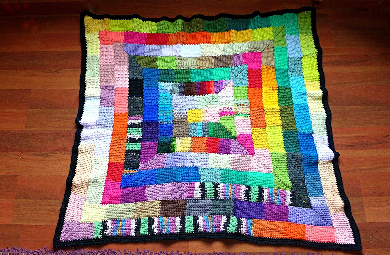 Tenstitch crochet blanket throw...finally completed!!!