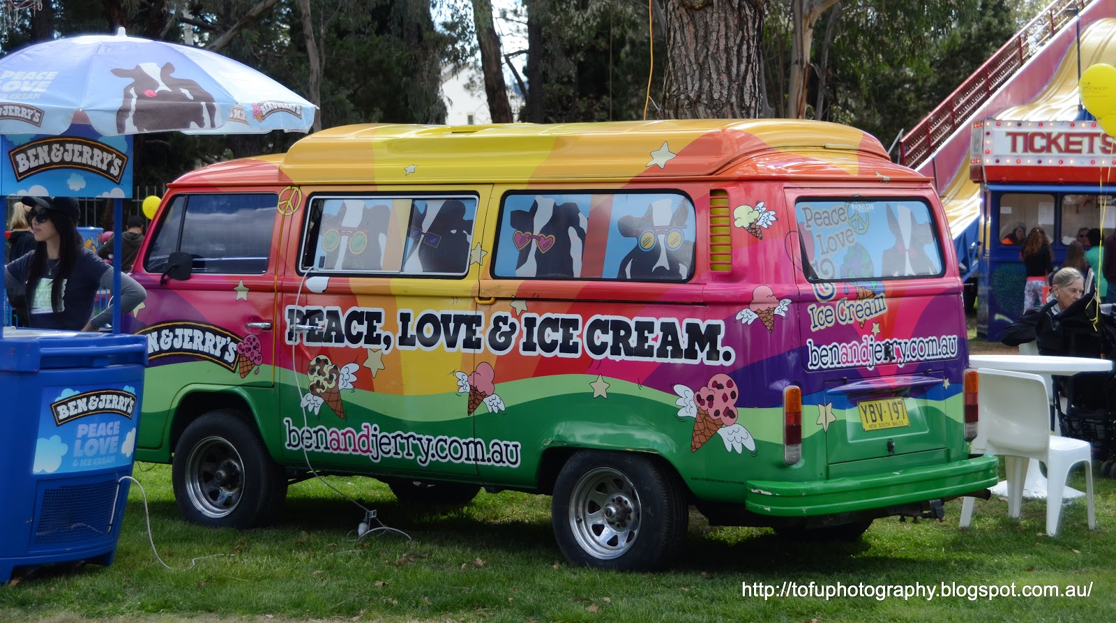 Tofu Photography Peace, love and ice cream kombi van at the Floriade