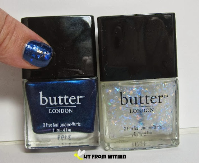 bottle shot:  Butter London Bluecoat and Leccy