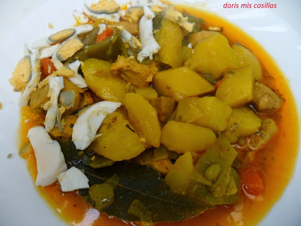 Guiso DE Patatas CON Carne DE Pollo Y Judias Verdes,