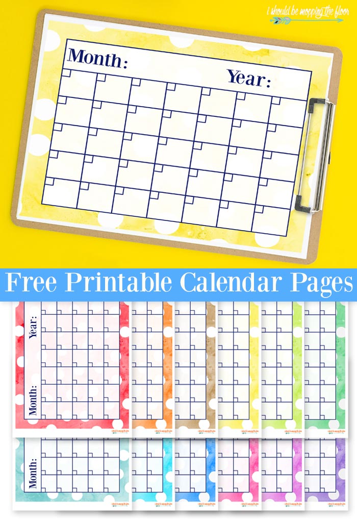 Printable Calendar Template 10 Free Printable Calendar Pages For Kids  Printable Calendar Template 10 Free Printable Calendar Pages For Kids
