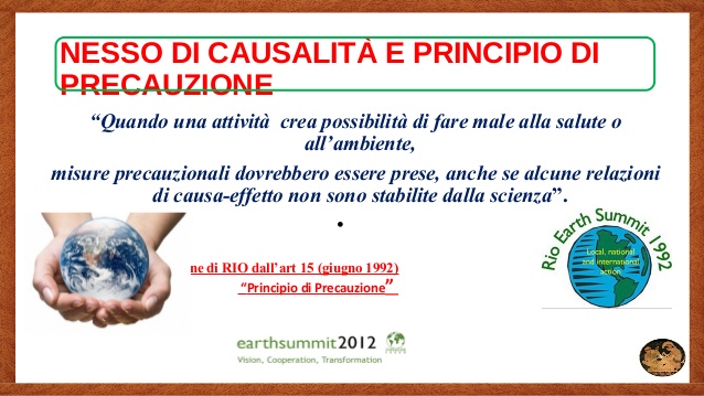 ASSOCIAZIONE SOTTOCORNO IL PRINCIPIO DI PRECAUZIONE NON E' UNA BARZELLETTA