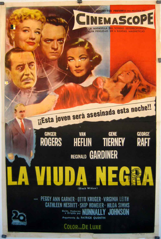 GENE TIERNEY WEB SITE Black Widow "La viuda negra" (1954)