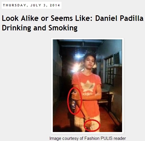 Daniel Padilla holds beer, cigarette