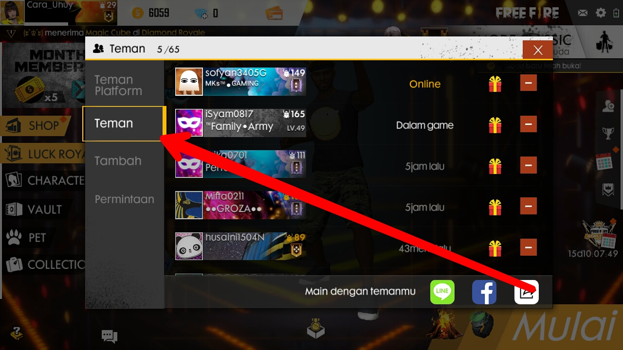 Cara Chat Teman Di Free Fire Cara Uhuy