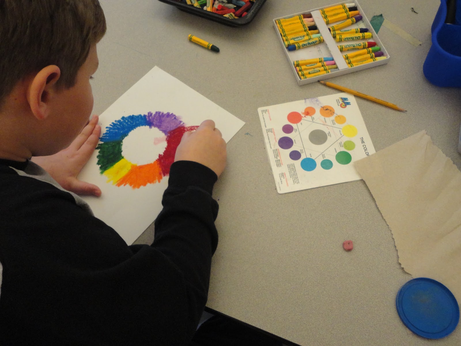 Mr Kantor's Classroom Oil Pastel Color Wheel