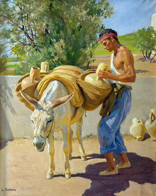 El aguador ibicenco, Laureano Barrau Buñol, Pintor Catalán, Pintor español, Cuadros de Laureano Barrau Buñol, Barrau Buñol, Laureano Barrau