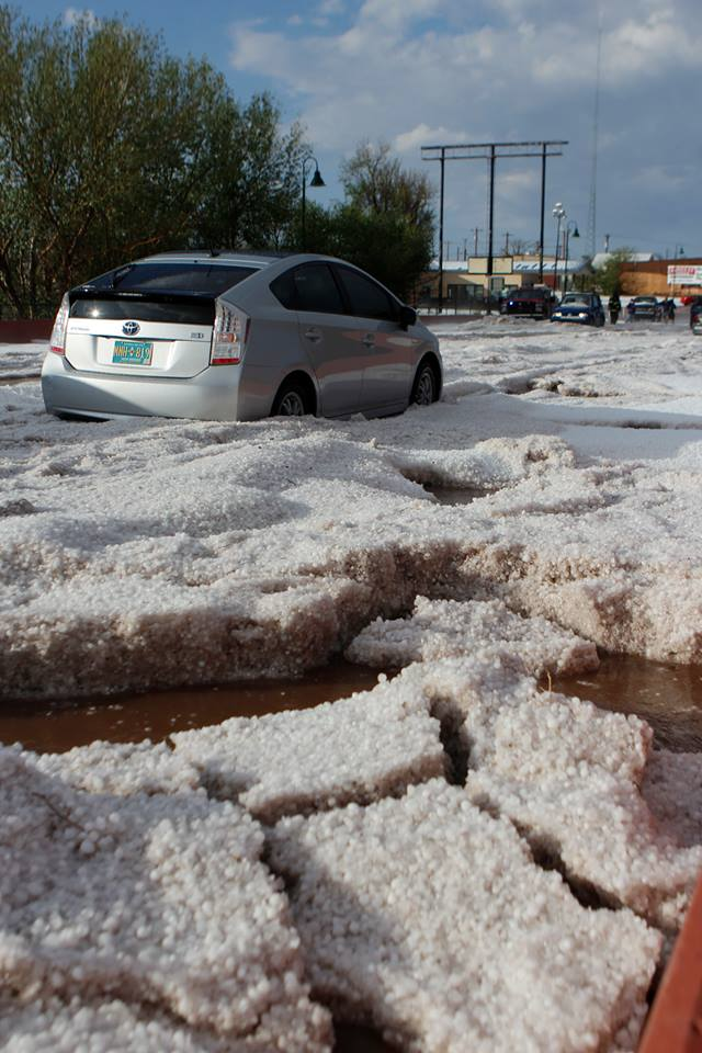 Two Feet Of Hail In Santa Rosa, New Mexico Wednesday!