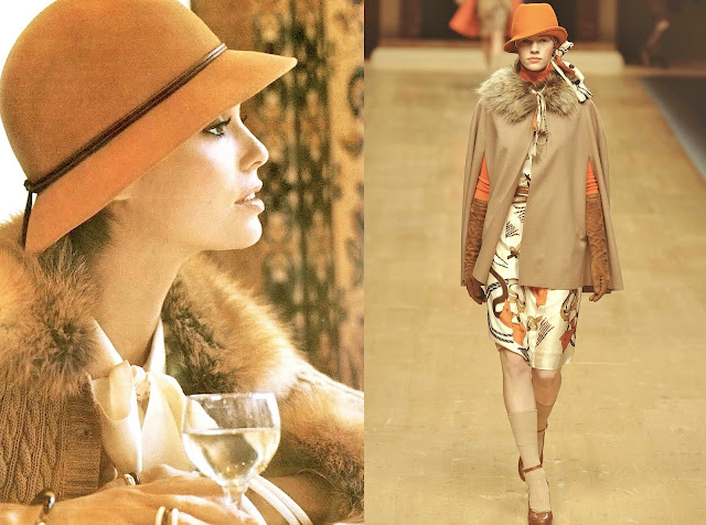 Vogue UK in 1974 [left] and Blugirl's collection for FW 2011/12 [right]. | Cool Chic Style Fashion