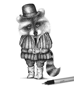 14-Mister-Raccoon-Thiago-Bianchini-Eclectic-Collection-of-Drawings-and-Illustrations-www-designstack-co