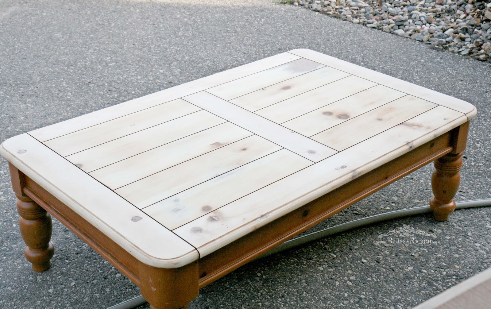 Bliss Ranch Pine Coffee Table Makeover