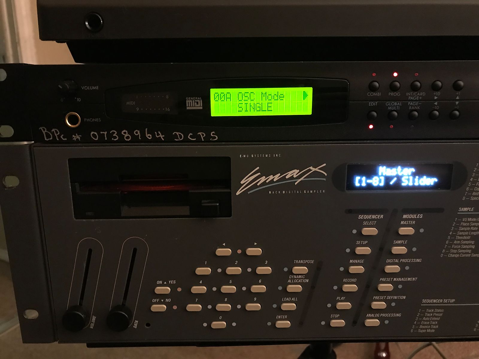 MATRIXSYNTH EMU Emax I Rackmount Sampler SN 12840487 w/ Custom OLED