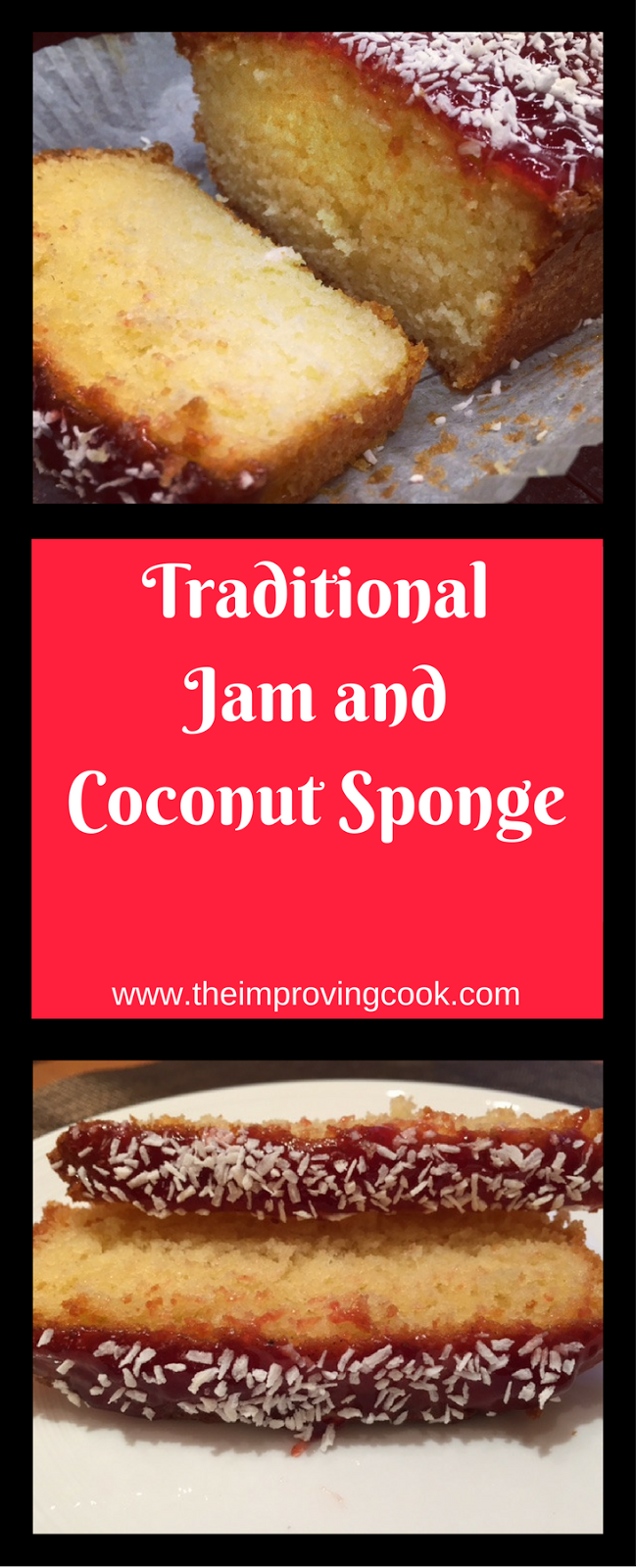 Traditional Jam and Coconut Sponge