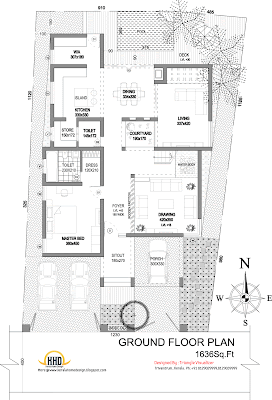 Modern House Elevation Ground Floor Plan - 263 Sq M (2831 Sq. Ft) - January 2012