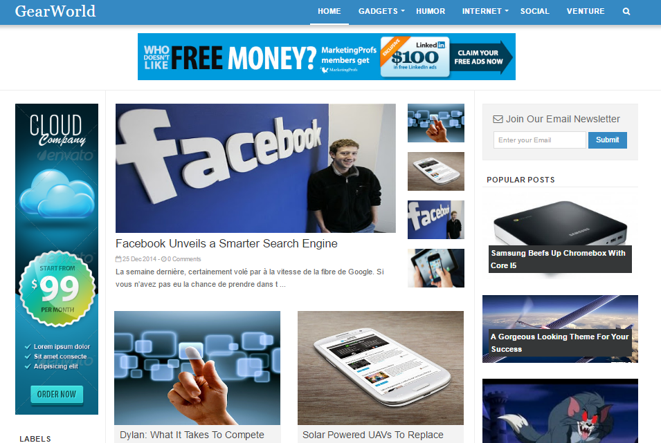Gear World Gear World Blogger Template
