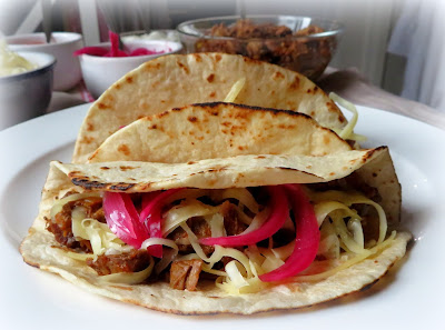 Beef Barbacoa Tacos with Sweet Pickled Onions
