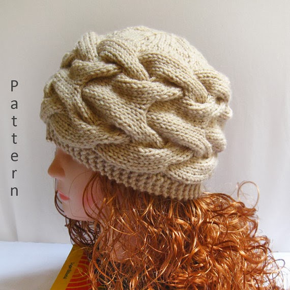 Knit Cabled Hat PDF Pattern
