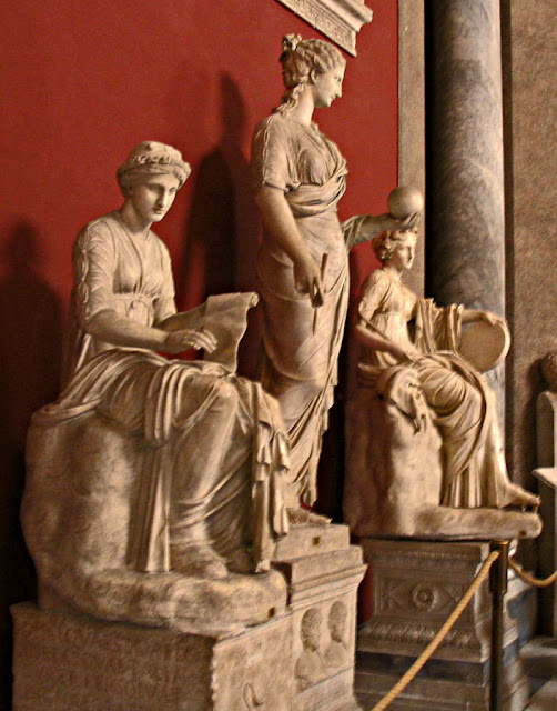 sculpture of ladies at the Sistine chapel in Rome