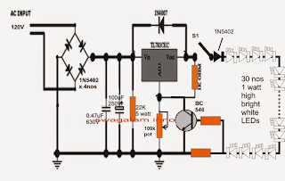 110V Compact LED Tubelight Circuit | Circuit Diagram Centre