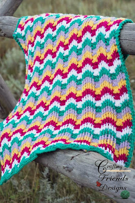 Reversible Textured Chevron Afghan