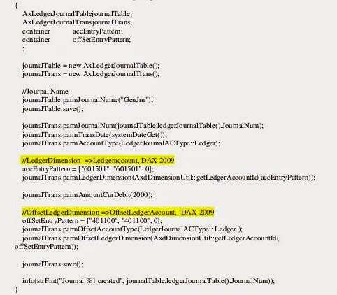 Code to Create journal in ax 2012