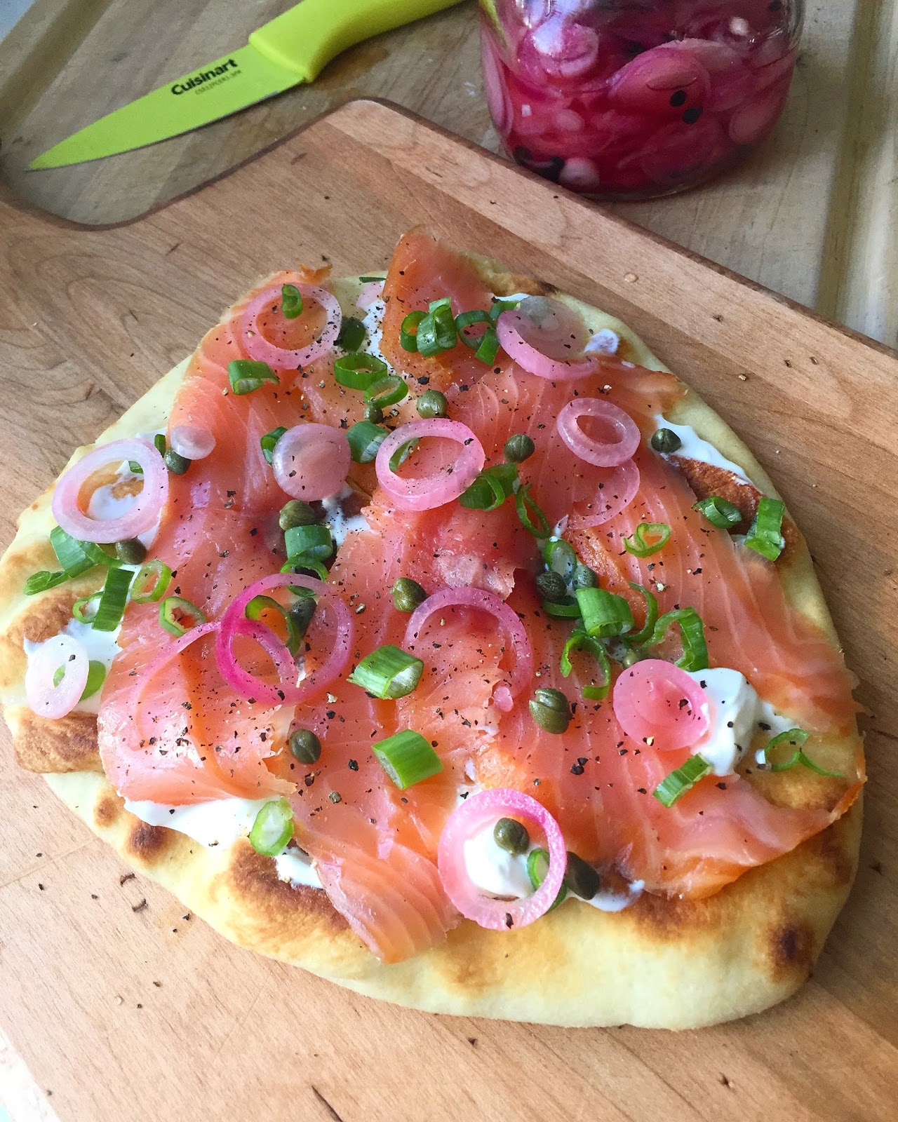Smoked Salmon Flatbread Pizzas