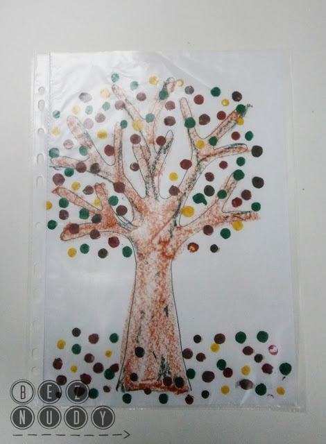 jesienne drzewo, praca plastyczna dla dzieci