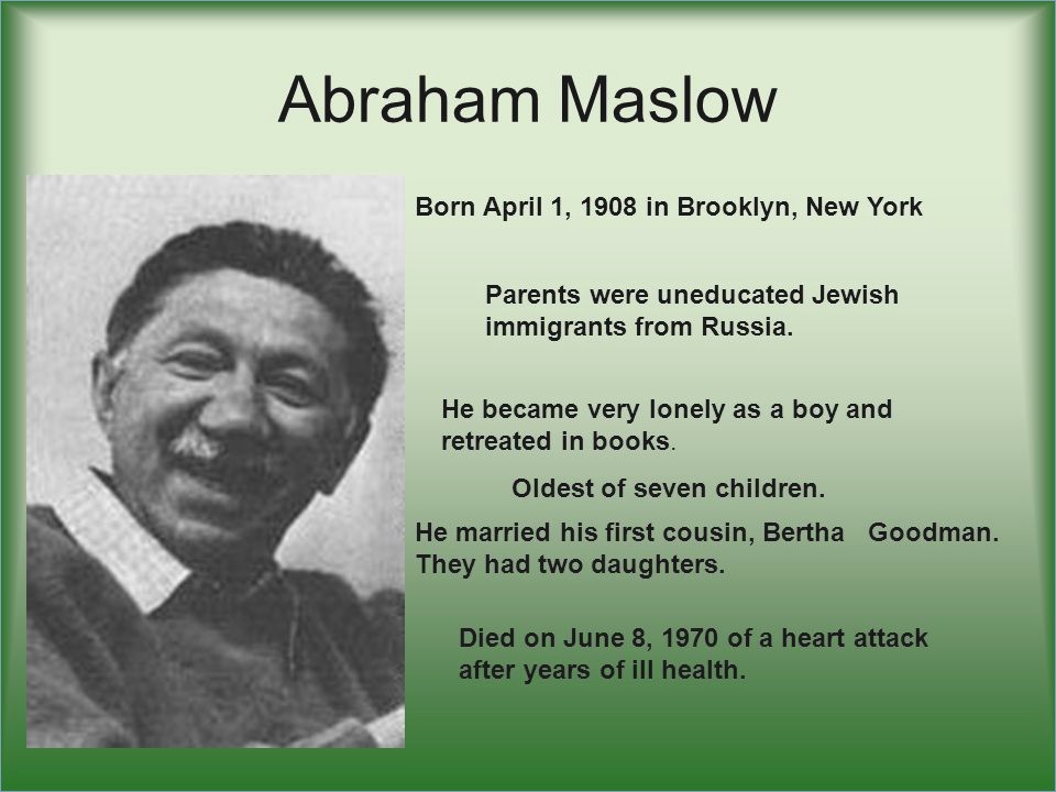 Abraham maslow wife picture