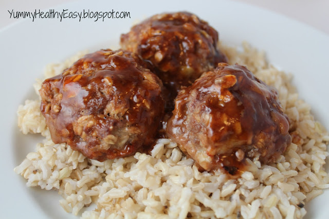 Sweet & Sour Meatballs - incredibly easy and delicious meatballs cooked with a yummy sauce right in the oven! Very little work involved for the perfect meatball dinner!