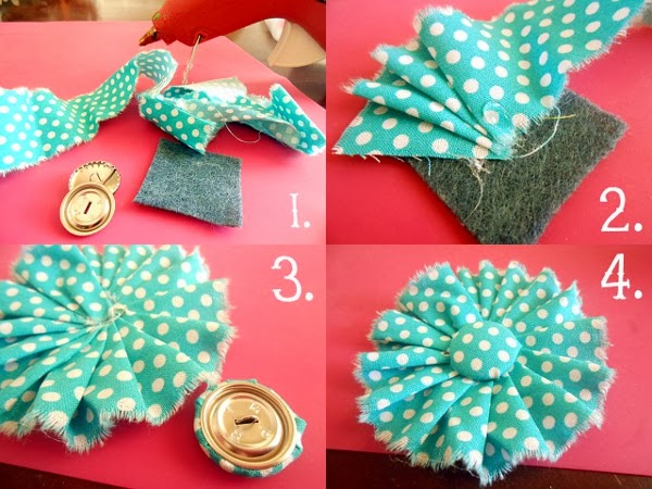 How to make a fabric rosette DIY Gilded Pine Cone Thanksgiving Wreath at /