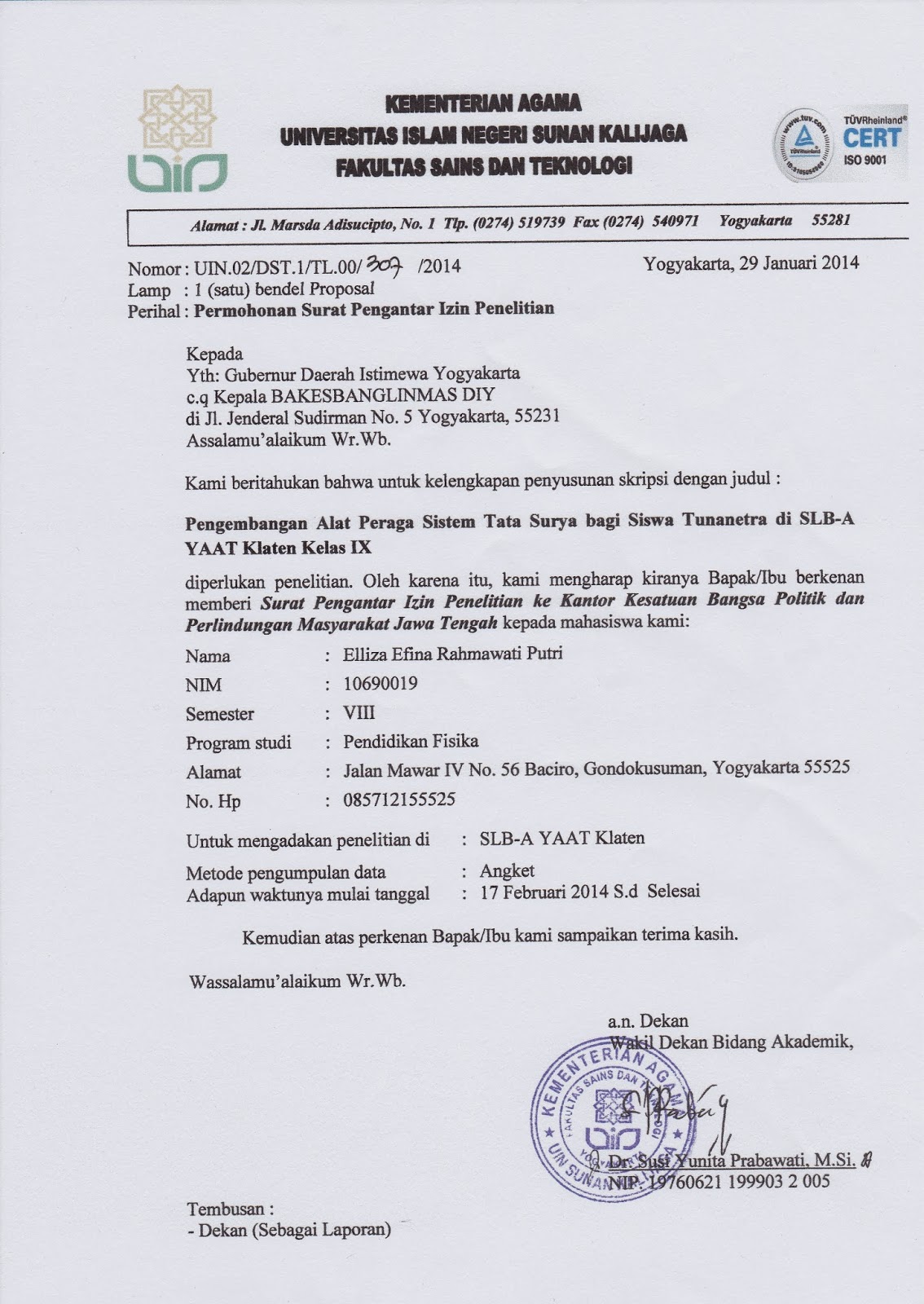 Cara Mudah Menulis Format Surat Balasan Ijin Penelitian