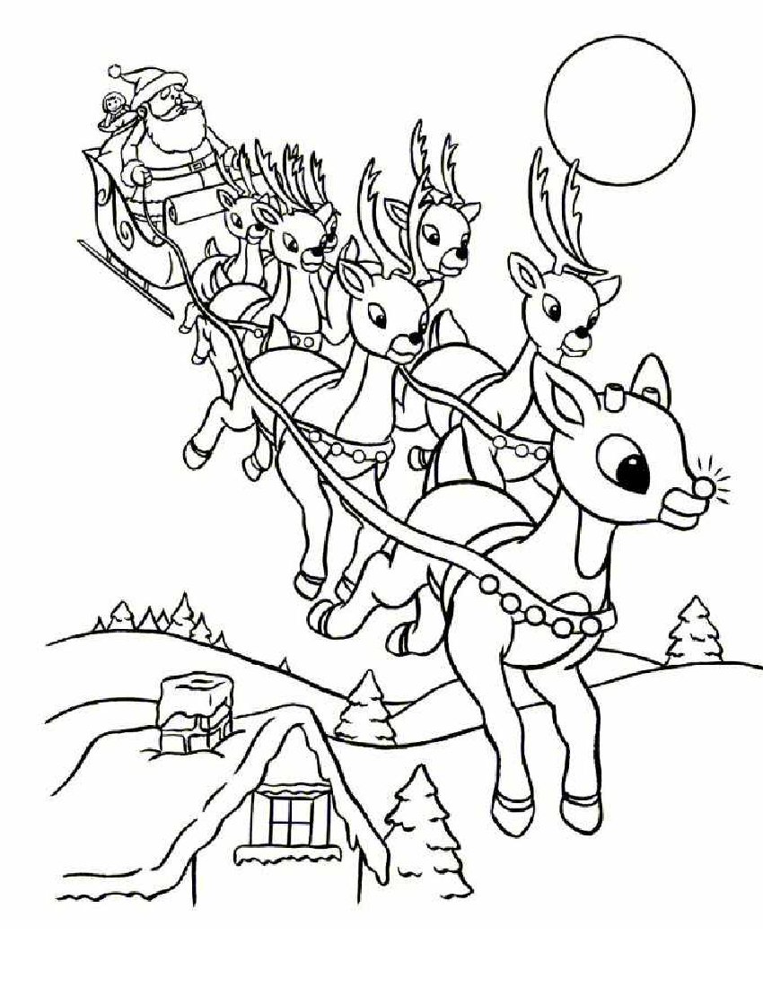 13 Christmas Reindeer Coloring Pages Disney Coloring Pages
