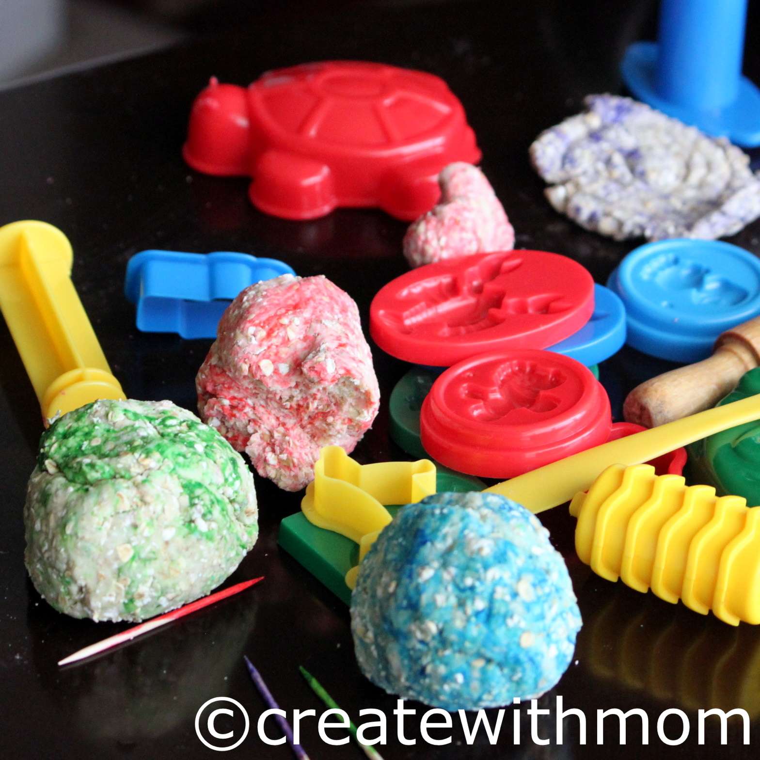 Create With Mom Oatmeal play dough