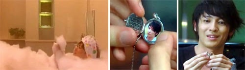 Nodame taking a bubble bath / Chiaki opens the locket with his photo inside and makes a face