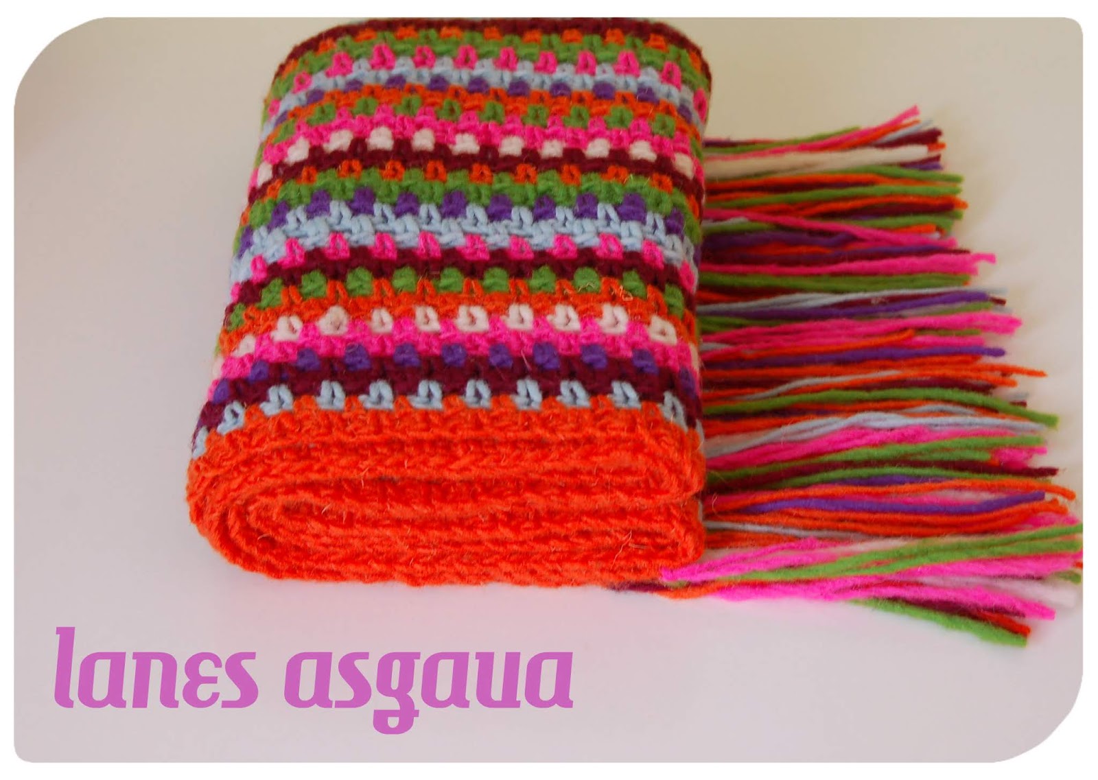 bufanda a crochet dos colores