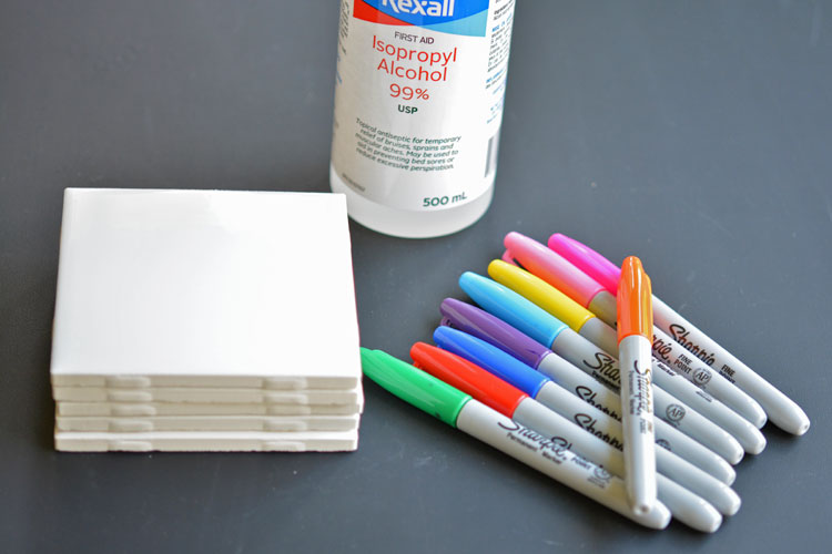 Sharpie Dyed Tile Coasters Using Rubbing Alcohol It's your life