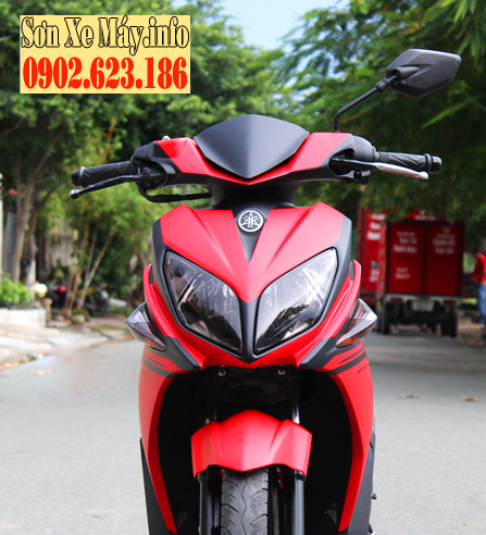 Sơn phối màu xe Nouvo LX đỏ đen nhám cực đẹp Sơn phối màu xe Nouvo LX đỏ đen nhám cực đẹp