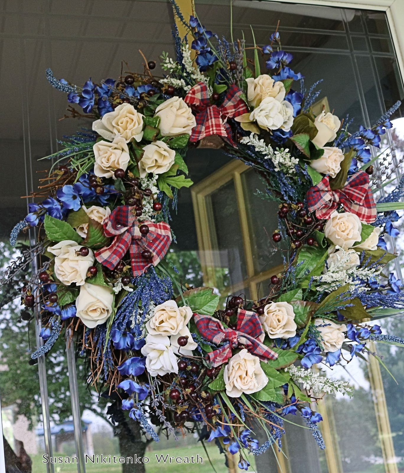 Front Porch Wreath Americana Colors