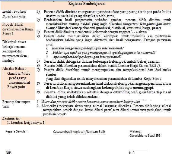Download Rpp 1 Halaman 3 Komponen Untuk Sd Smp Sma Versi