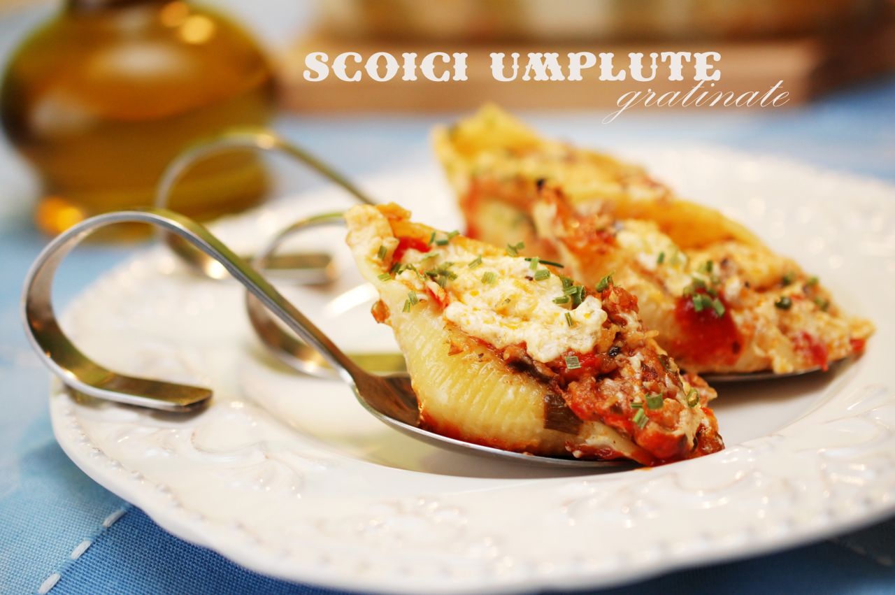 Paste scoici umplute gratinate