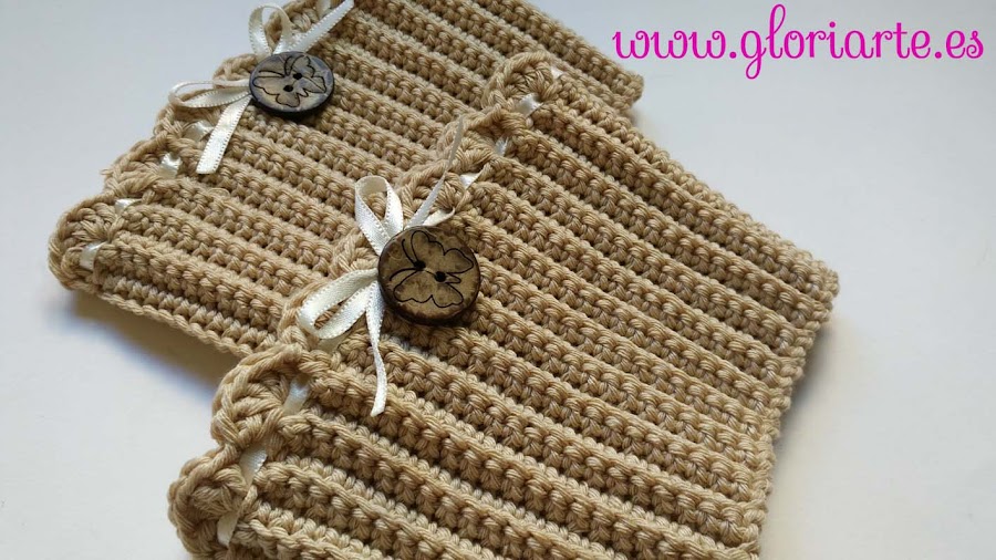 Crochet cuffs boot gloriarte