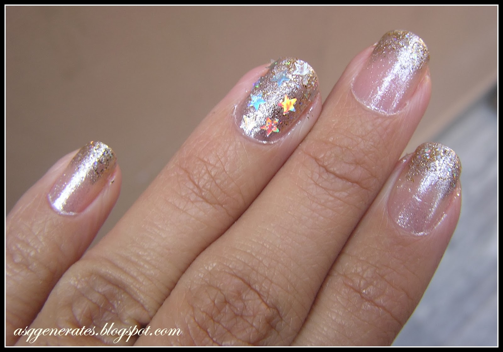 Gold and Silver Glitter Nail Art - wide 1