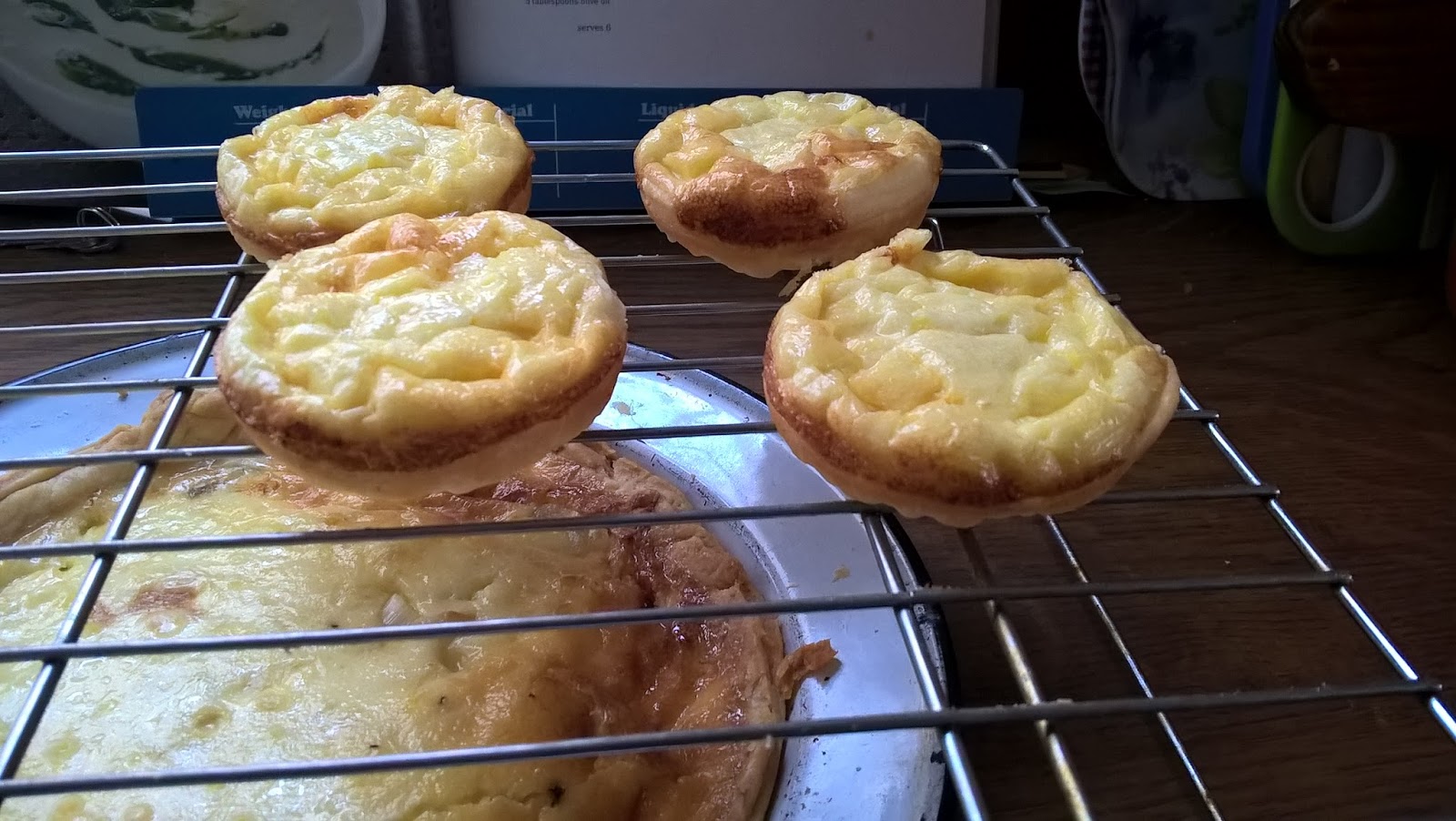 The Frugal KnitWit Sausagemeat Pie and Cheese and Onion Flans