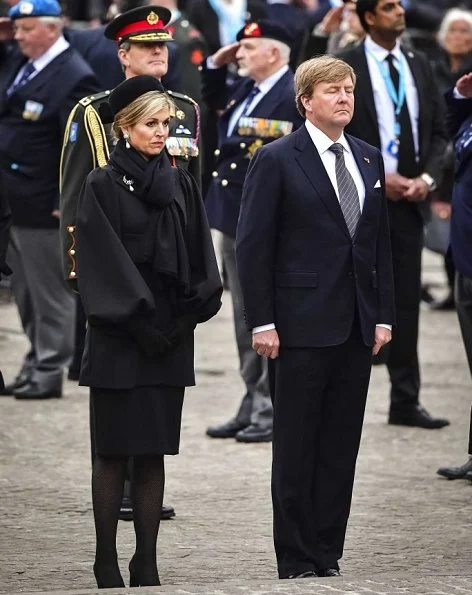 King Willem-Alexander and Queen Maxima attend the National Remembrance Day ceremony at the Dam Square on May in Amsterdam