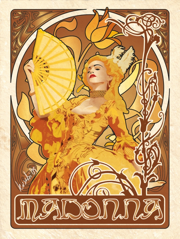 Owls and mushrooms Neo Art Nouveau