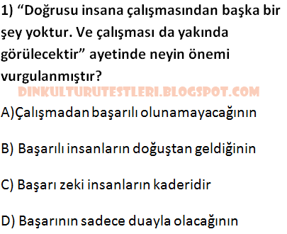 8 sinif din 1 unite testi coz 4 kaza kader testi din kulturu testleri
