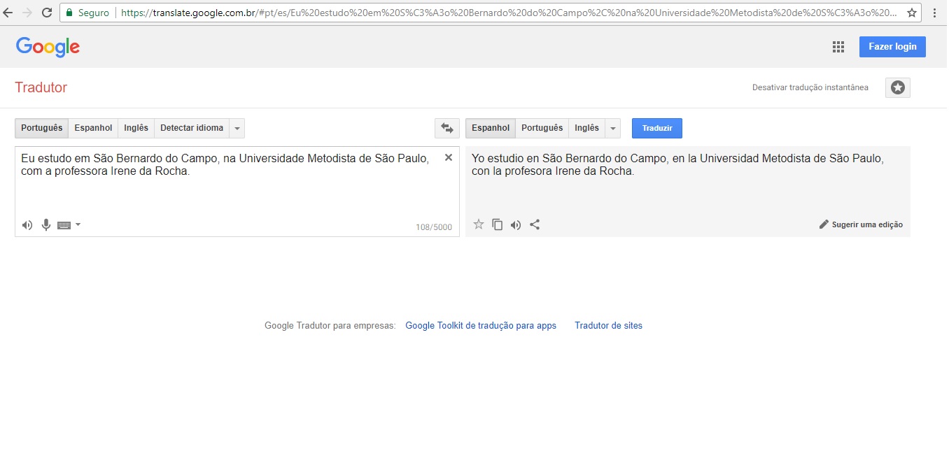 OFICINA DE APLICATIVOS GOOGLE TRANSLATE OU GOOGLE TRADUTOR