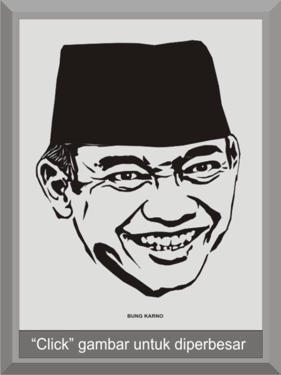 Nama Gambar : SOEKARNO ( Indonesian founding father ) | AERO SILUET