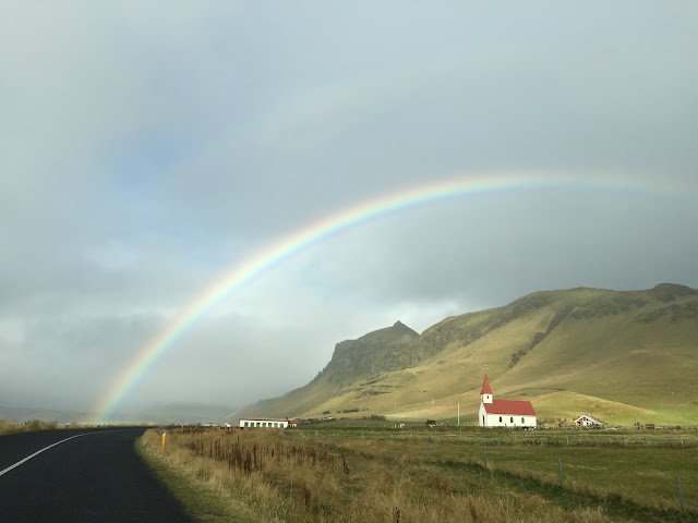 Rainbow in Iceland landscape